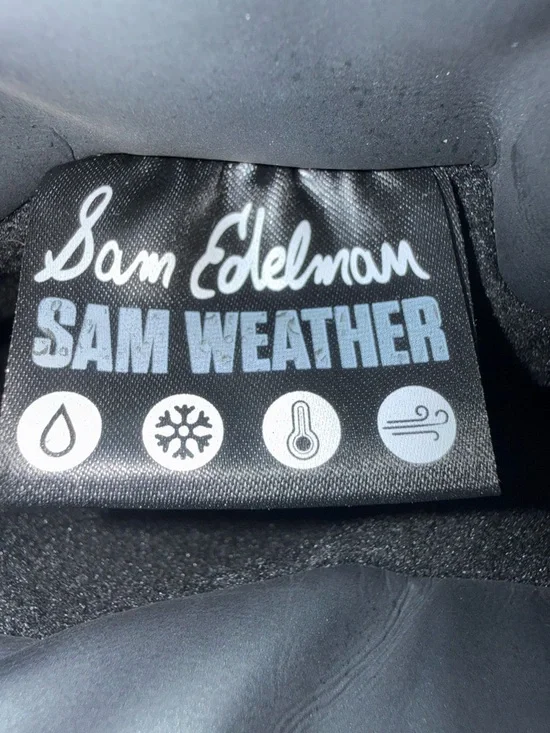 SAM EDELMAN Carlton Leather Trimmed Puffer Snow Boots Glossy Black Size 8.5 - Picture 15 of 16